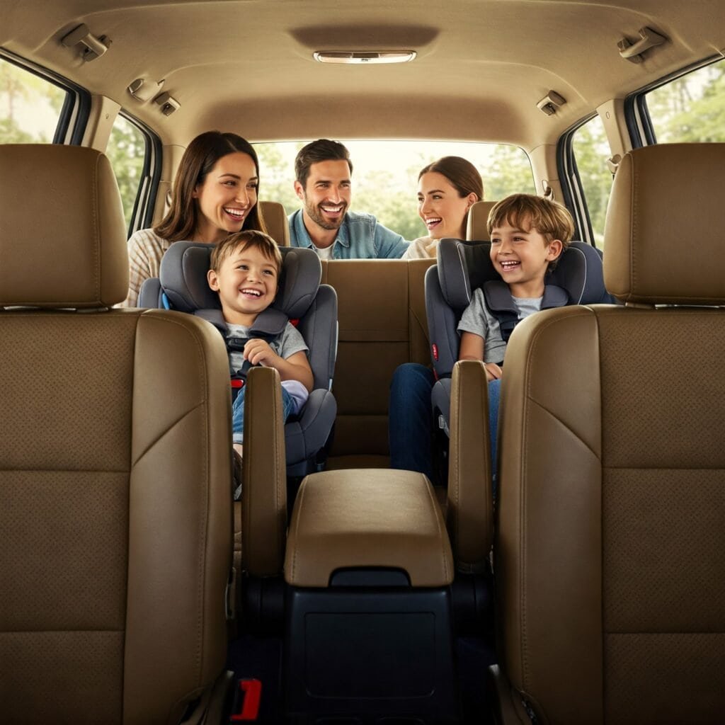 suv buying guide and a family on a SUV happily