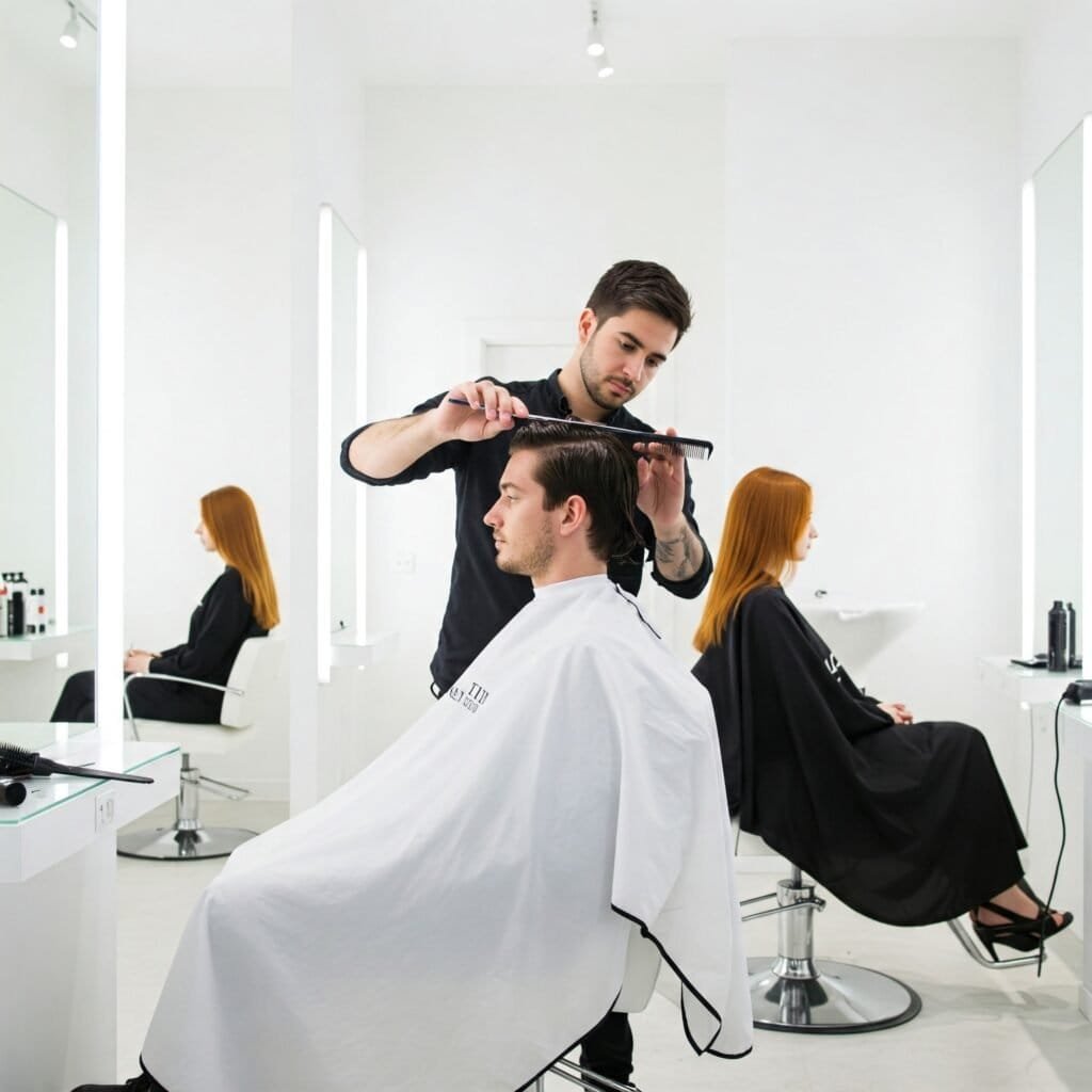 at health and wellness a man and a woman are doing their Haircut Styles 2025