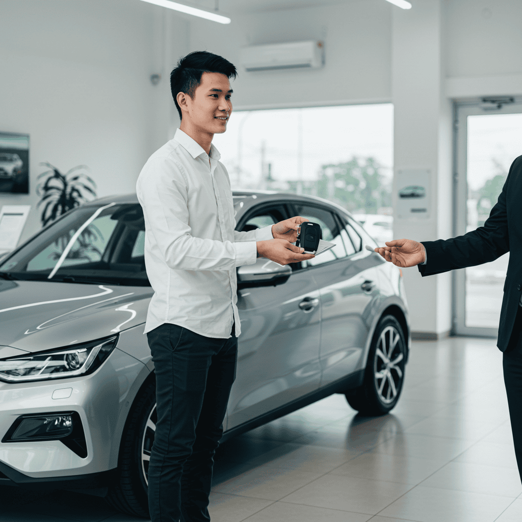 Car tariff changes 2025 a man receives his new automobile